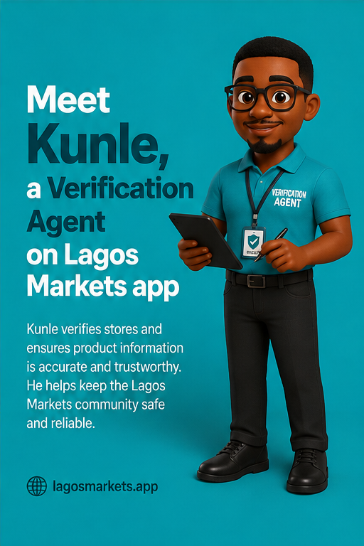 Kunle, the verification agent on Lagos Markets app
