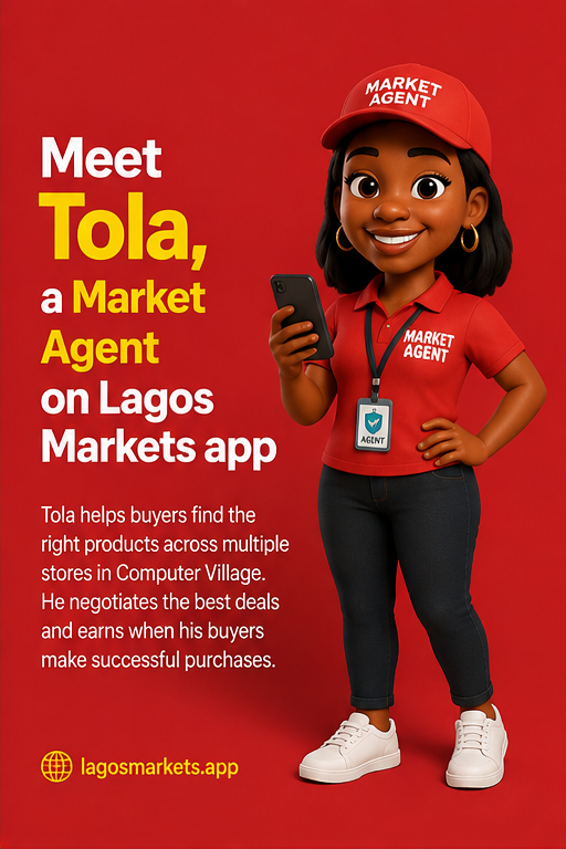 Tola, the market agent on Lagos Markets app